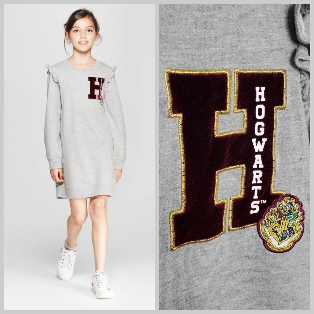 HARRY POTTER dress gray long sleeve Hogwarts sweatshirt L